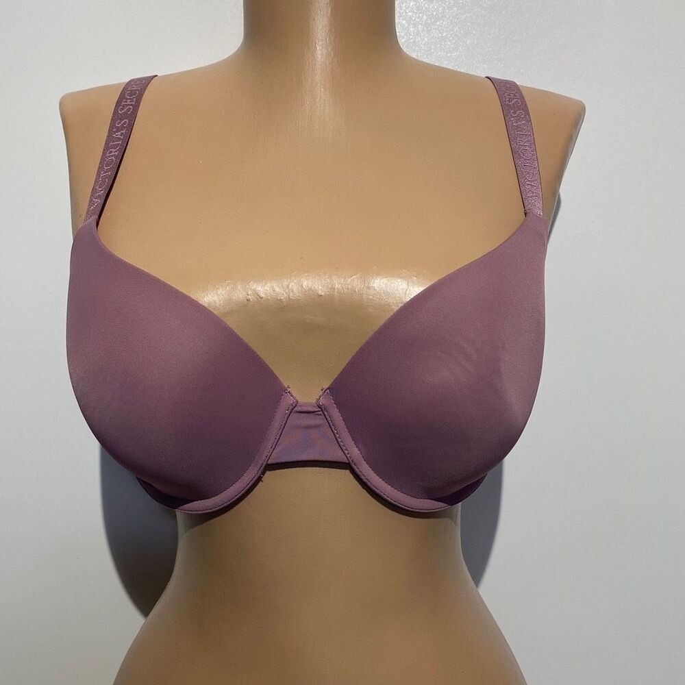Victoria's Secret Mauve Purple Logo Strap T-Shirt Bra 34D 399440-GSZ